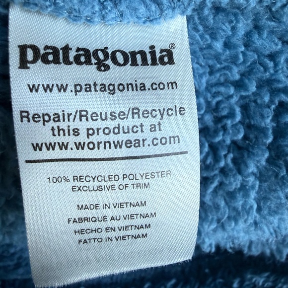 Patagonia Women's Los Gatos 1/4 Zip Sherpa Fleece Pullover Jacket Teal Blue S - Picture 6 of 9